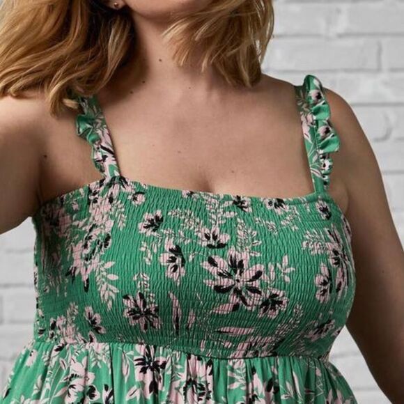 TORRID Floral Green Summer Dress - Picture 5 of 14